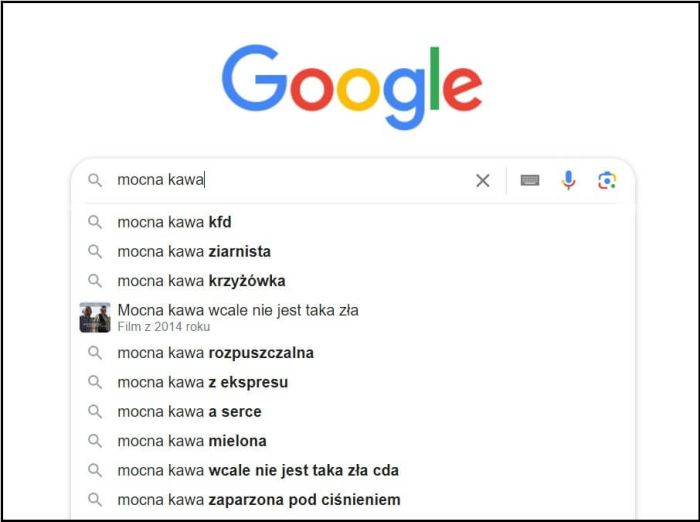 wyszukiwanie fraz w Google