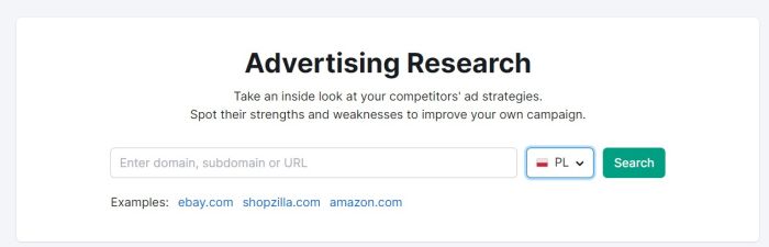 Research płatnych reklam.